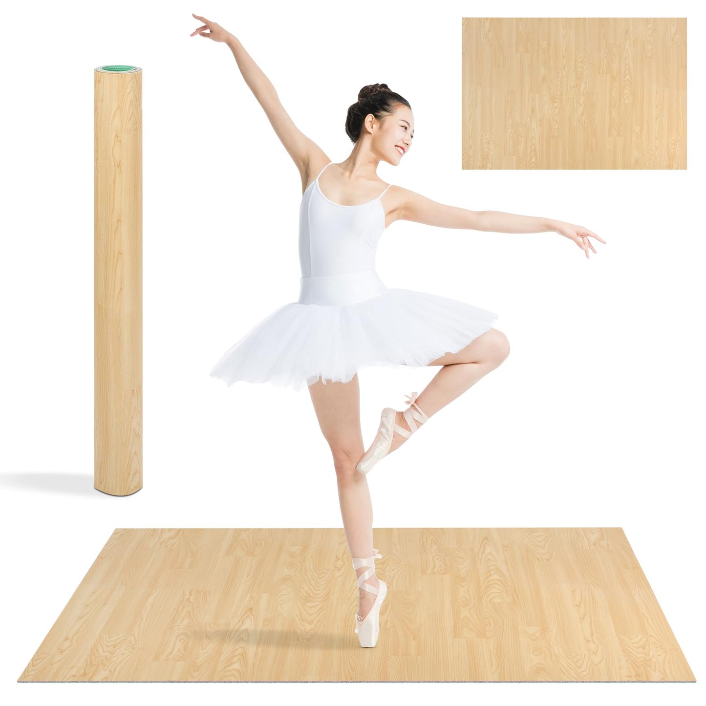 3 x 4 Ft Marley Dance Floor, 5mm Thin Mat for Ballet Floor