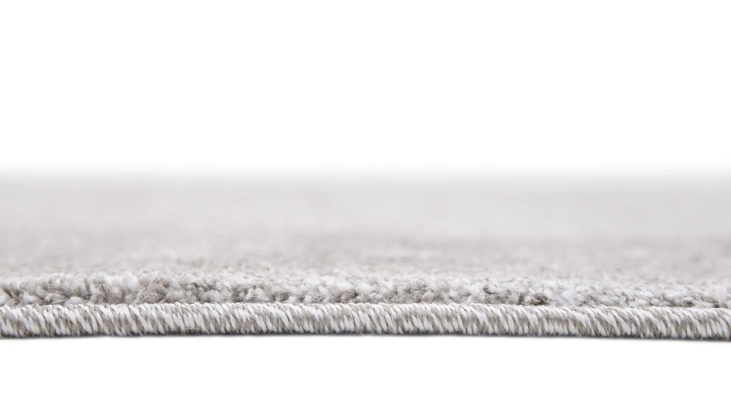Rugs.com - Miranda Rug – 6 Ft Square Light Gray Easy-Clean Rug – Ideal for Living Rooms, Bedrooms, and Entryways