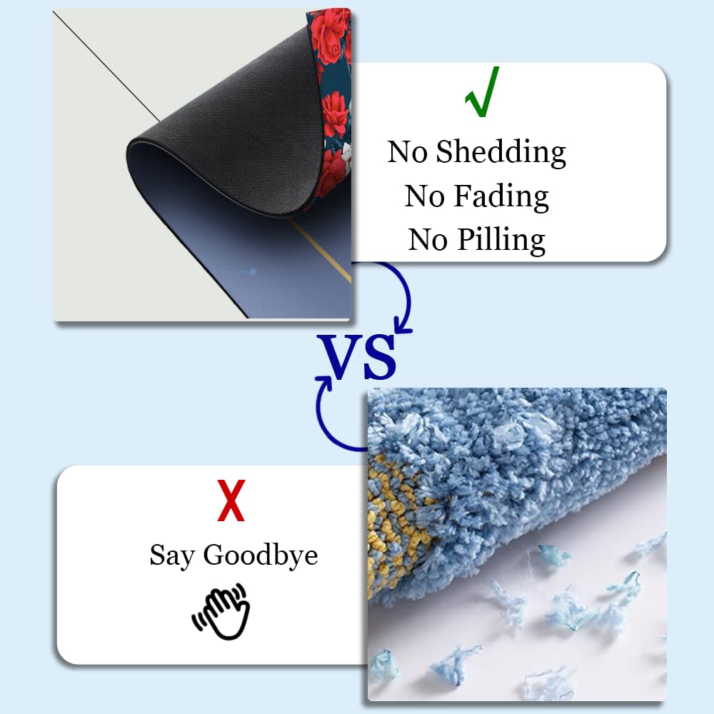 ZHUZHISHAN Diatomaceous Earth Bath Mat,Black White Gray Gold Marble Non-Slip Volume Super Absorbent Fast Drying for Bathroom Kitchen Door mat,Eco-Friendly Easy to Clean 16×24Inch (40 * 60cm)