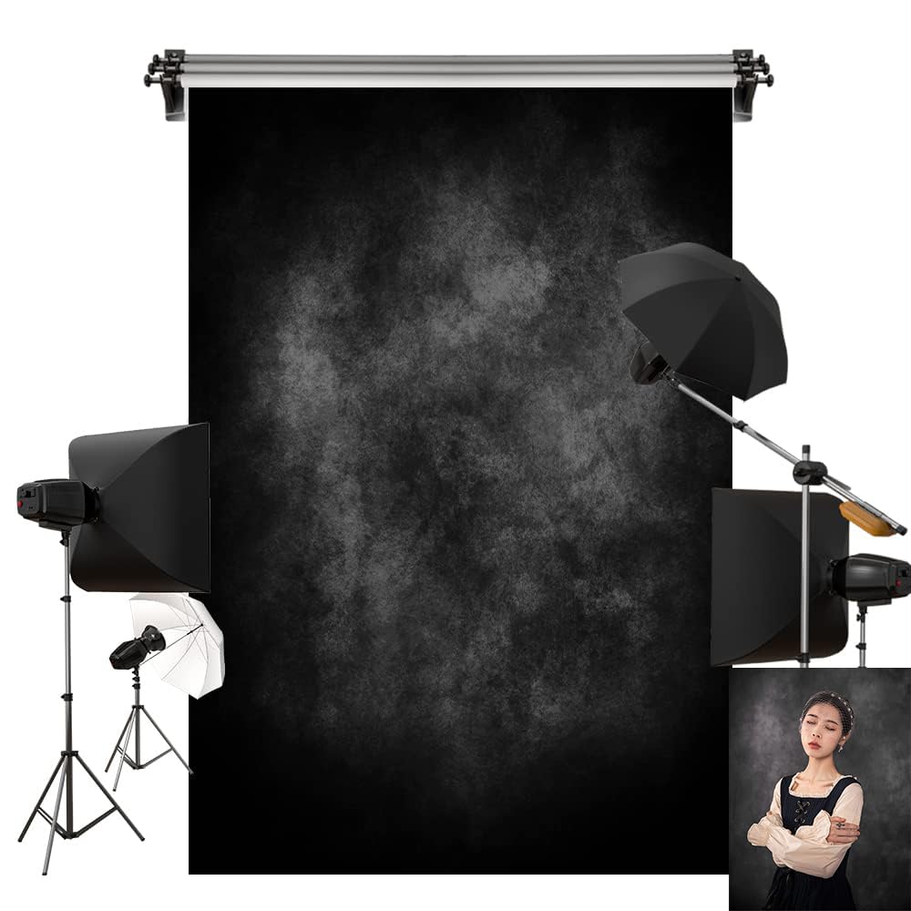 Kate Black Photography Backdrop(10x7ft) & Brown Rubber Floor Mat(8x5ft)