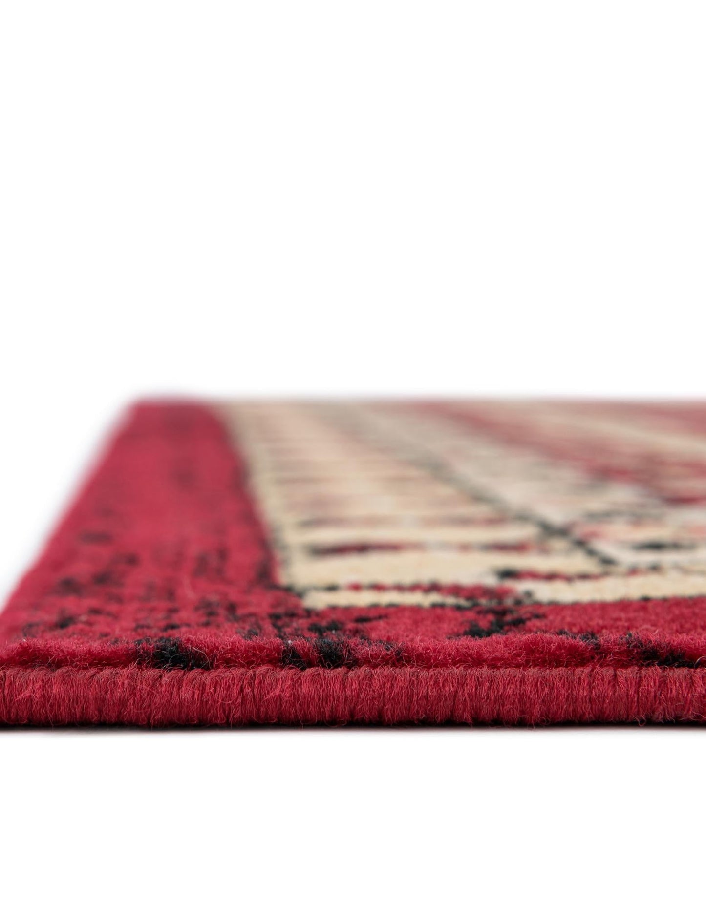 Unique Loom Taftan Collection Border Geometric Tribal Inspired Design Area Rug (8' 0 x 8' 0 Square, Red/ Gold)