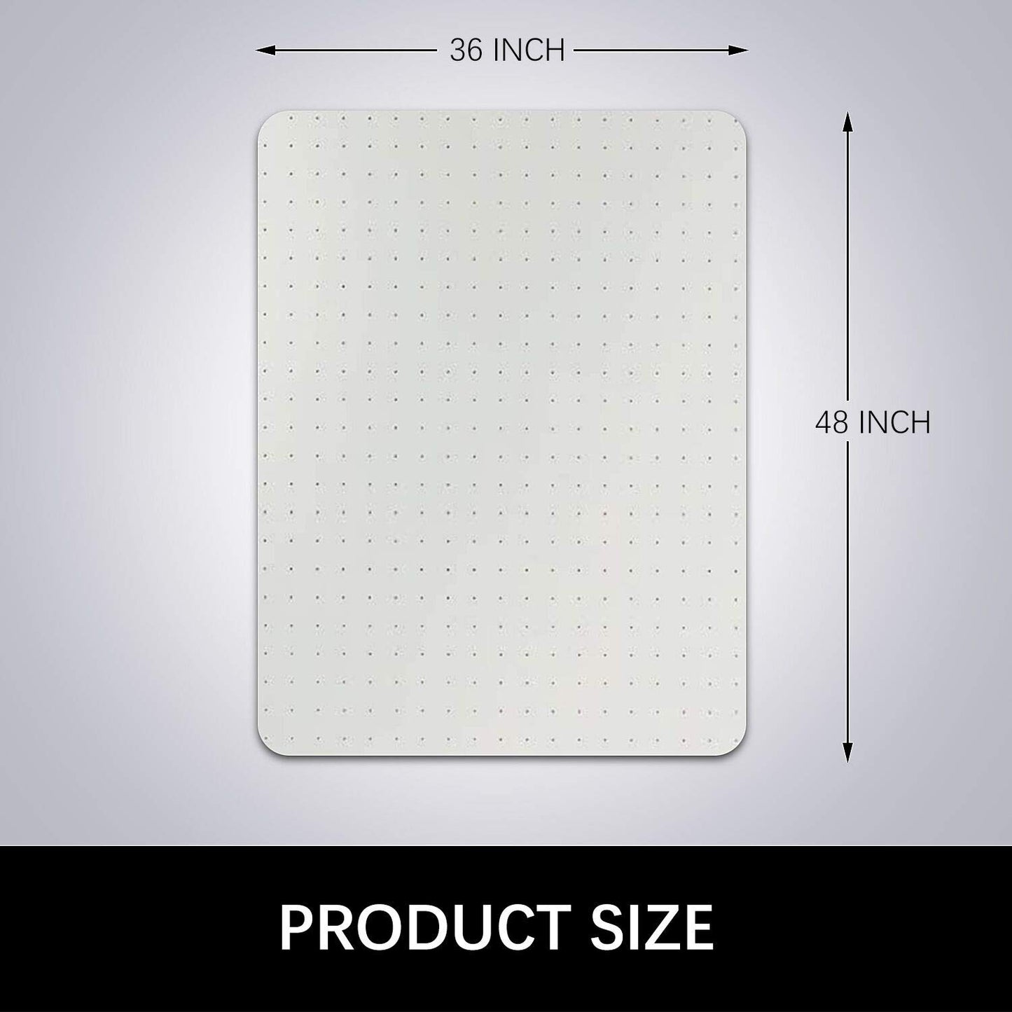 Kuyal Office Chair Mat for Carpets,Transparent Thick and Sturdy Floor Mats for Low and No Pile Carpeted Floors, with Studs (36" X 48" Rectangle)