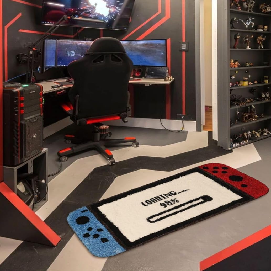 Gaming Rug for Kids Boy’s Bedroom Living Room Playroom Decor，Non-Slip Gamer Carpet Children Gaming Area Rugs(21 in x 47 in)