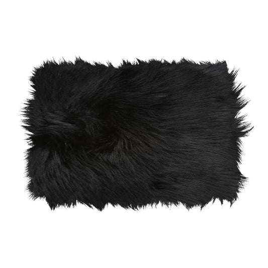 NINGDAN 14x10 inches 1pcs Rectangle Faux Fur Plush Cushion, Area Rugs Fluffy Carpet Mini Small Size Fit,for Tabletop Photography,Home Decor,Product Display,Locker Accessories (Rectangle Black)