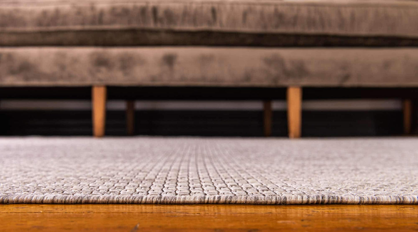 Unique Loom Collection Casual Transitional Solid Heathered Indoor/Outdoor Flatweave Area Rug (4' 1" x 6' 1" Rectangle, Beige/Ivory)