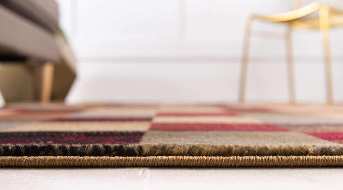 Unique Loom Barista Collection Area Rug - Gava (5' 3" x 8' Rectangle, Multi/ Brown)