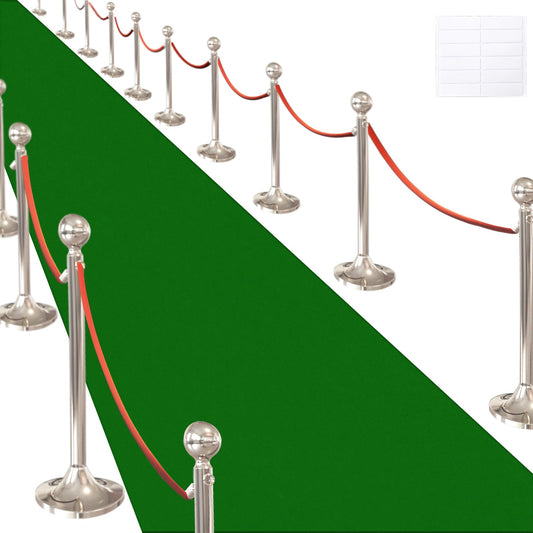 Green Carpet Runner for Party,140GSM 2.62FTx15FT Carpet Party Decorations,Green Runway Rug for Prom Felt Non-Woven Fabric,Runner for Wedding Ceremony