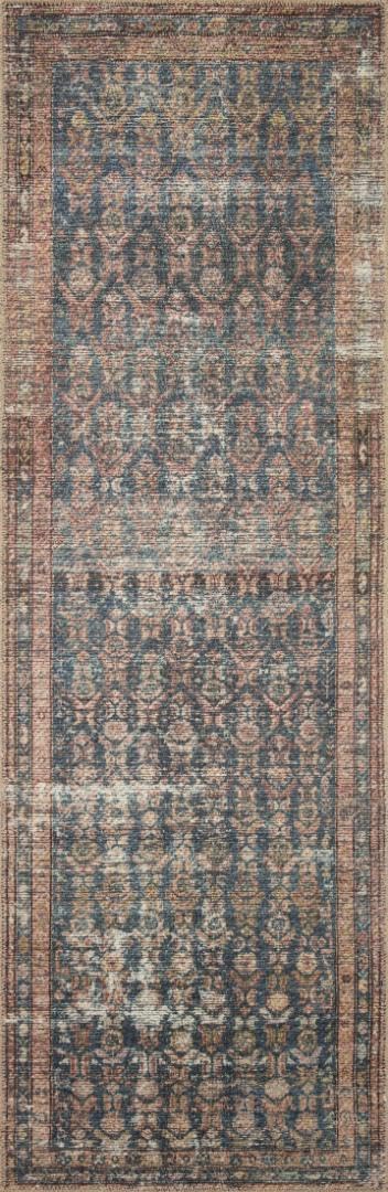 Loloi Amber Lewis Billie Collection, Ocean & Brick 5'-0" x 7'-6" Area Rug – Antique & Distressed Accent Rugs for Living Room, Bedroom, Entryway & Hallway, No Shed High Traffic Area Home Decor Rug