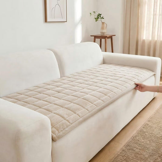 Maymiss Pet Couch Cover Dogs Washable Non-Slip Couch Protector Pet Friendly Dog Mat for Couches and Sofas（Beige White, 27.6"×59.1"）