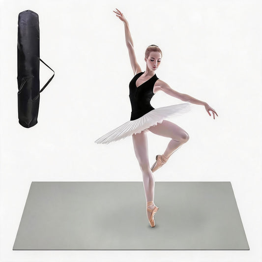 Garvee 6 x 4 ft Dance Floor,Portable Dance Floor Mat,PVC Non-Slip Exercise Flooring for Ballet Jazz & Pop for Home and Gym,Grey