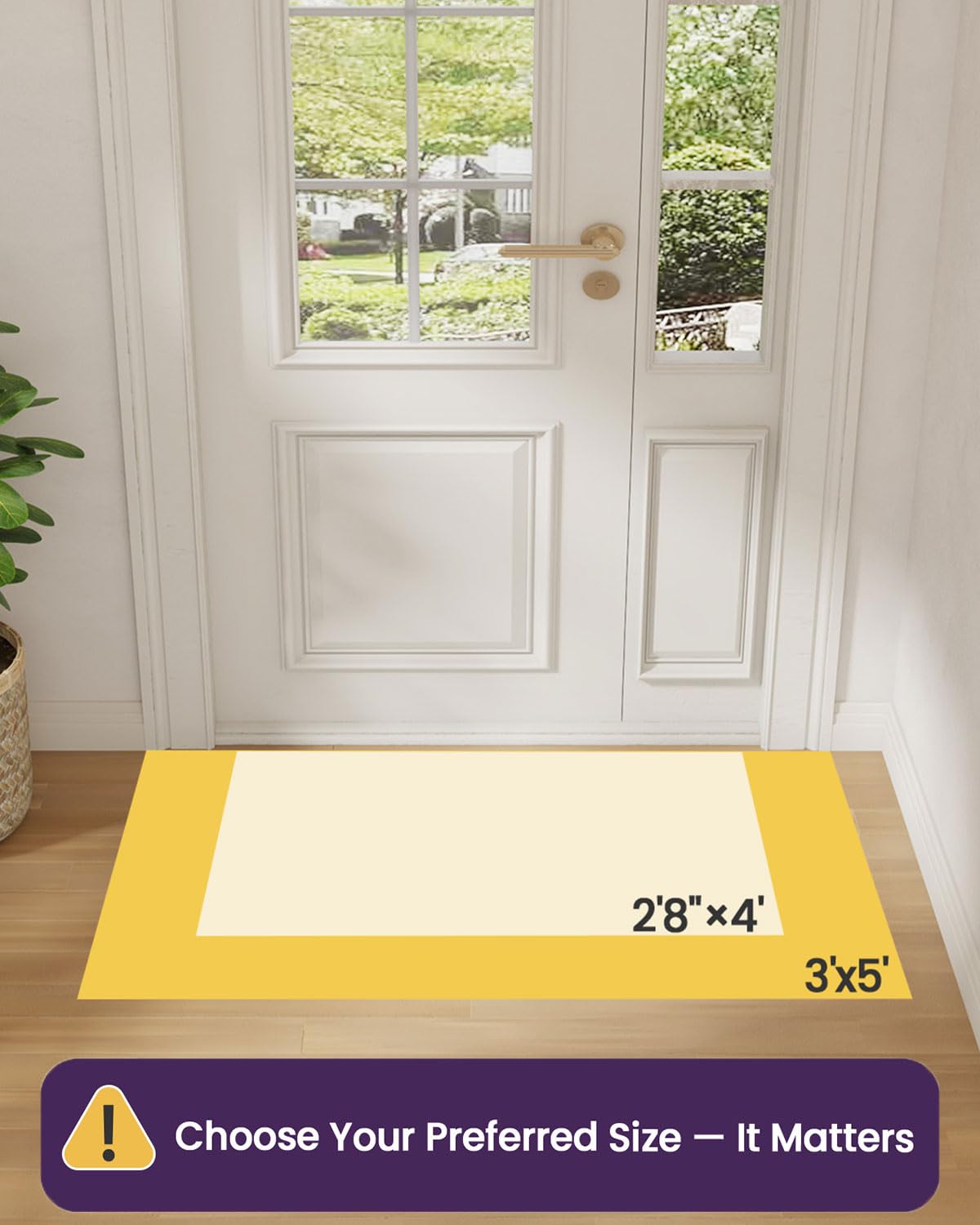 DEXI Indoor Front Door Mat Entryway Non Slip 36x60, Washable Entry Way Mats Inside Entrance, Welcome Doormat Dirt Trapper for House Floor Home Porter Hall Backdoor Area Light Taupe