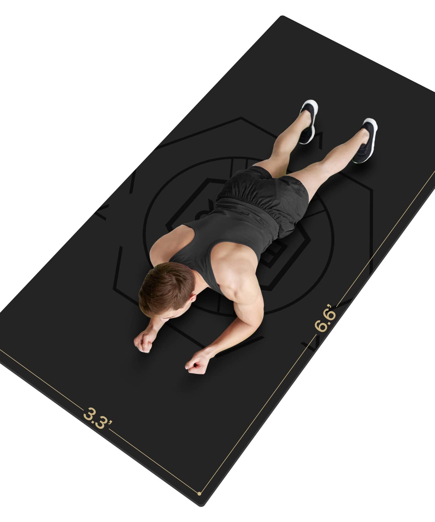 nuveti Large Exercise Mat (6'x 3'), Extra Wide Workout Mat for Men and Women, Yoga Mat Thick 1/4 Exercise Mats Non-Slip, Non-Toxic, Stretching, Meditation)