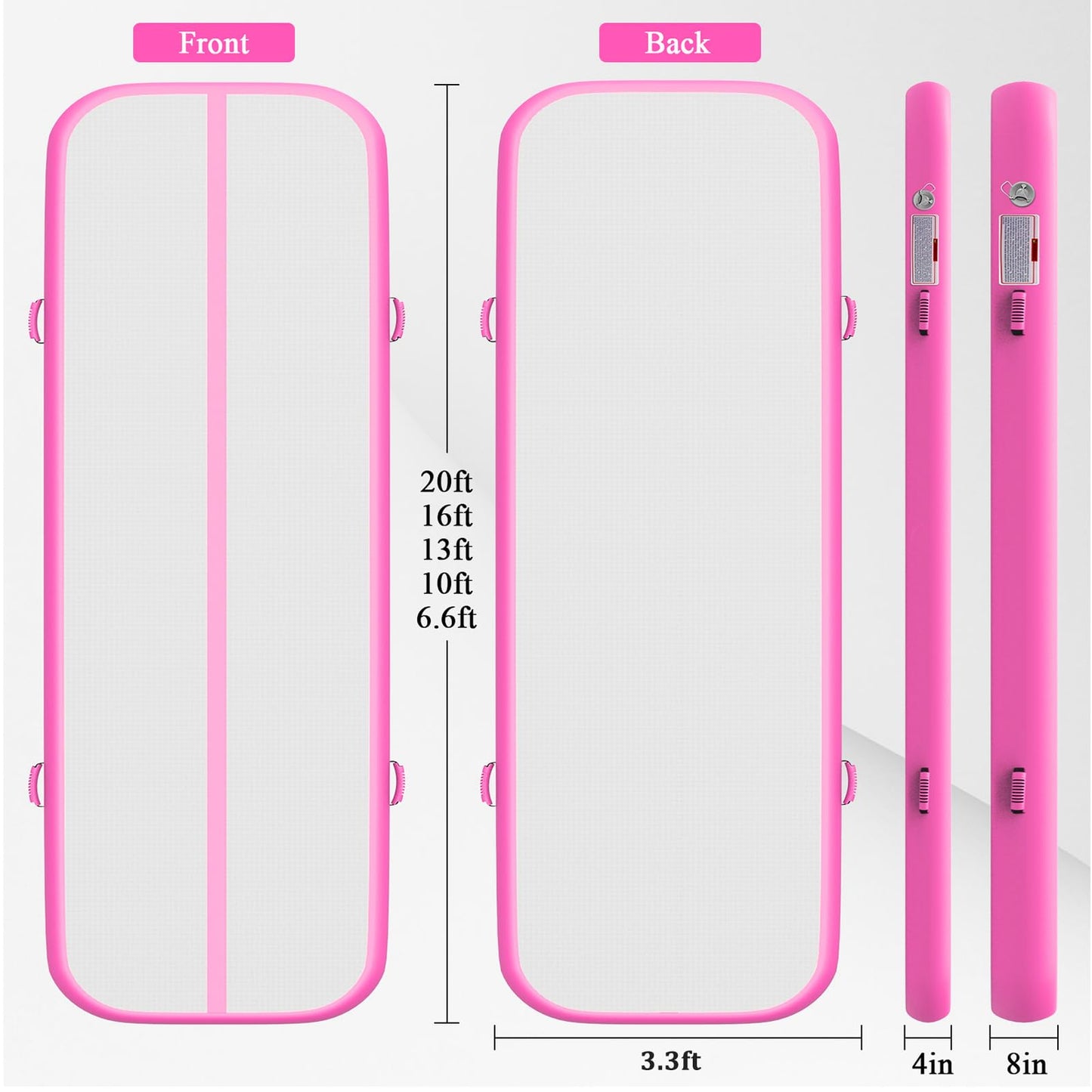 Estgora Gymnastics Mat For Tumbling 10ft Tumble Track 4 Inch Thick Inflatable Gymnastic Training Equipment For kids At Home Gym Cheerleading with Electric Pump