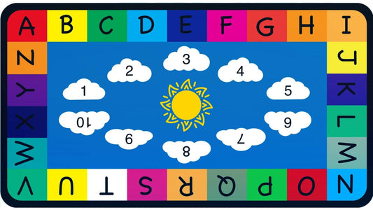 Genki - Classroom Rug for Kids - Education Classroom Carpet for Children - Colorful Seating Area - Large Elementary Classroom Rugs - Kids Seating for School Playroom | 6'6"x12'