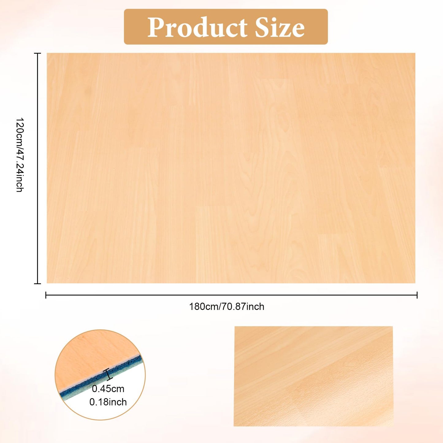 Generic 4Ft x 6Ft Marley Dance Floor, Portable Non-Slip PVC Mat for Ballet, Jazz & Pop Dance, Ideal for Home & Dance Schools