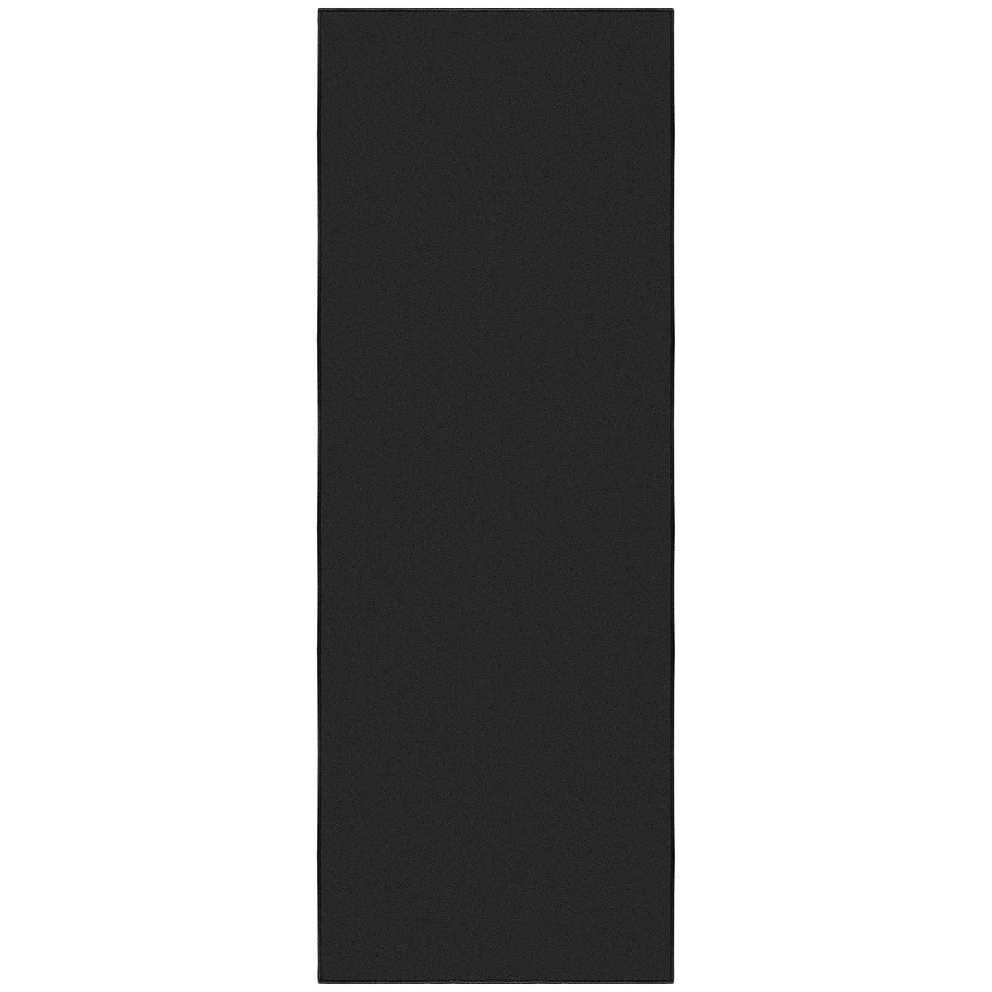 Ottomanson Hallway Runner Rug 2'2" x 6' Non Slip Solid Area Rugs Easy to Clean Laundry Rug Runner Durable & Pet Friendly Floor Carpet Runners for Hallways Entryway Living Room Kitchen, Black