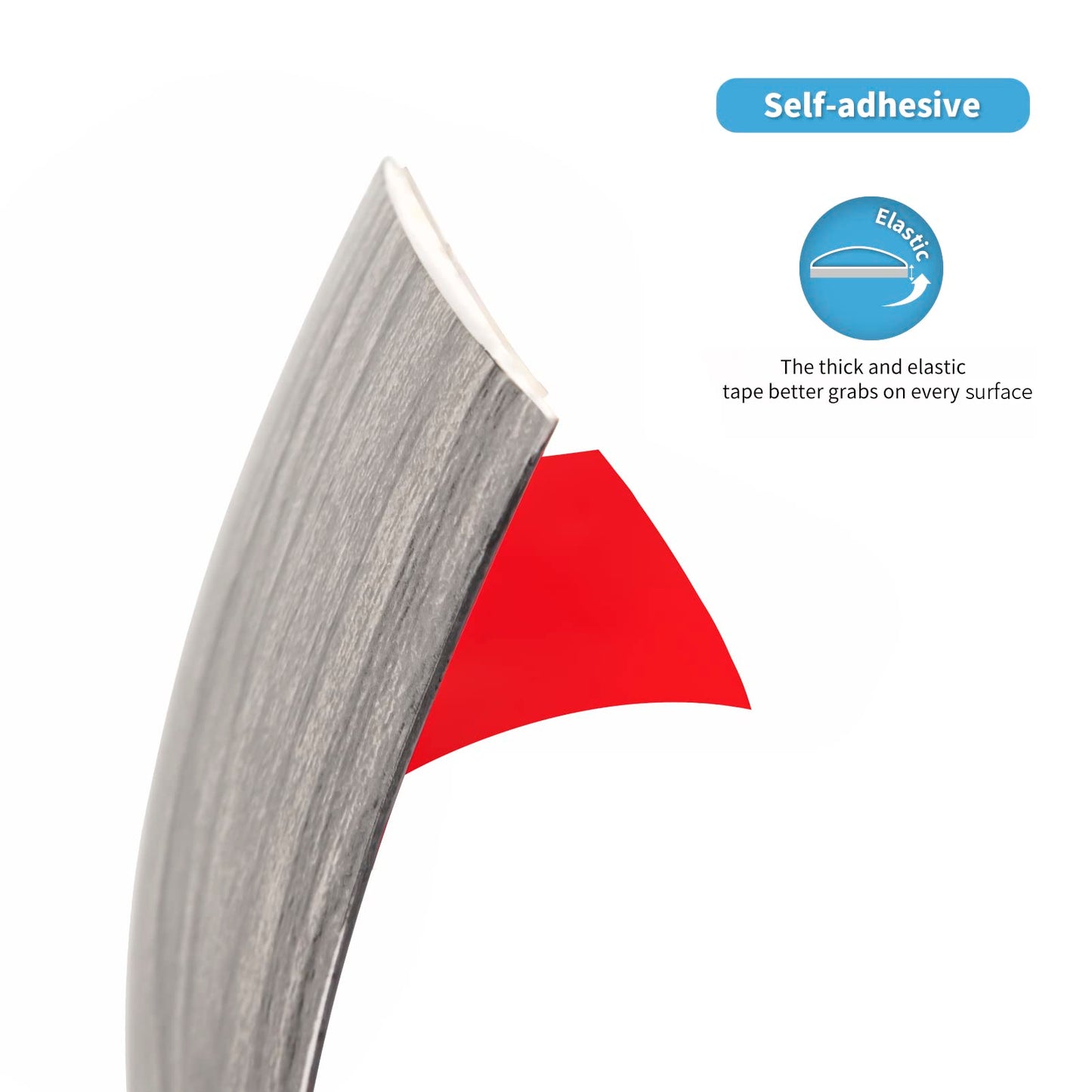 Art3d Self Adhesive Vinyl Floor Transition Strip, Laminate Floor Strip Floor Flat Divider Strip for Joining Floor Gaps,Carpet Threshold, Floor Tiles（4 FT, 1.57in, Gray）
