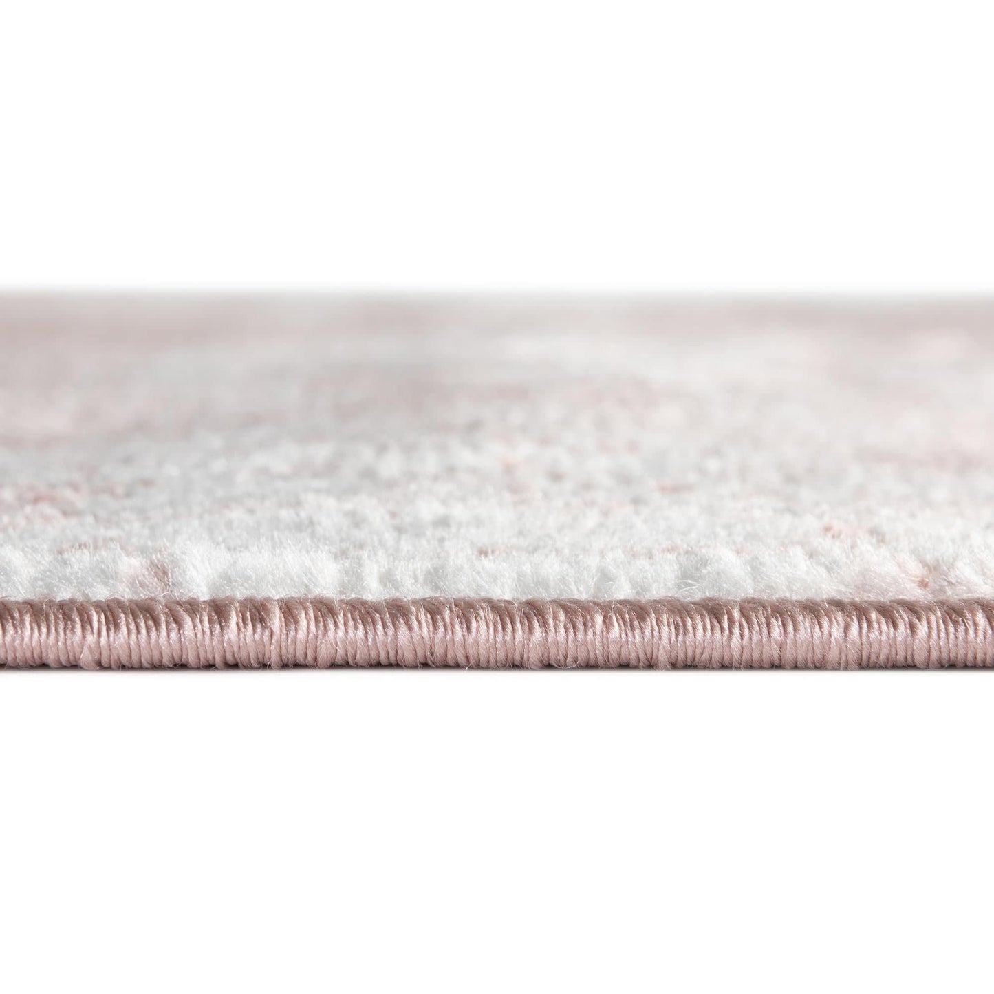 Unique Loom Oxford Collection Area Rug - Bodleian (4' 1" Square, Pink/ Ivory)