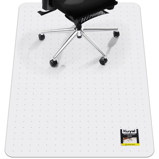 Kuyal Office Chair Mat for Carpet, 32‘’x48‘’ Clear Heavy Duty Computer Chair Mat, Under Desk Protector Carpeted Floors Mat, Easy Chair Movement,Ship Flat
