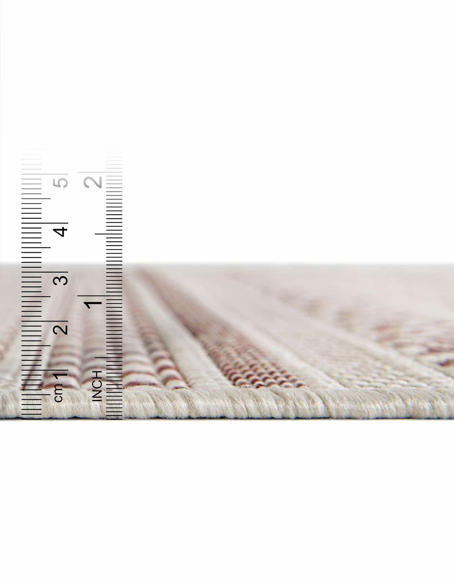 Unique Loom Outdoor Striped Collection Area Rug - Maia (10' Square, Red/Ivory)