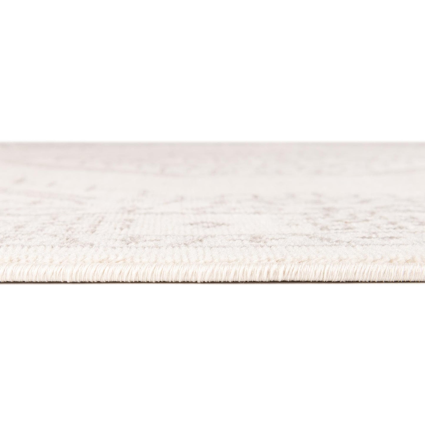 Rugs.com - Charlotte Rug – 5' 3 x 8' Oval Ivory Stain-Resistant Easy-Clean Rug – Rustic Old World Geometric Design for Living Rooms, Bedrooms, and Dining Rooms