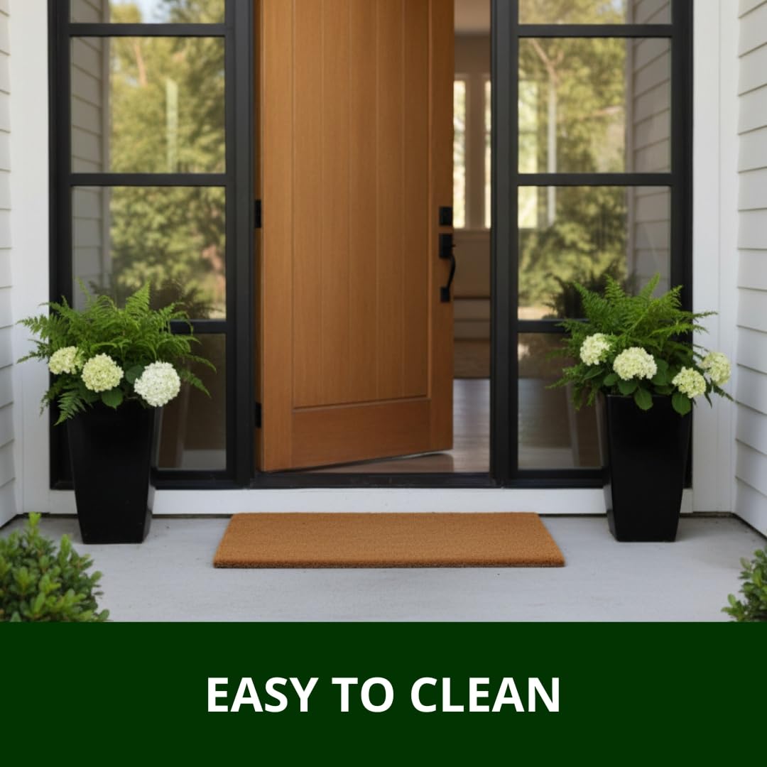 Ecomills Coco Coir Doormat, 36" x 60", 0.5" Thick Natural Coconut Fiber Mat with Vinyl Non-Slip Backing, Heavy Duty Welcome Mat for Front Door Entrance, Outdoor Indoor, Porch, Patio