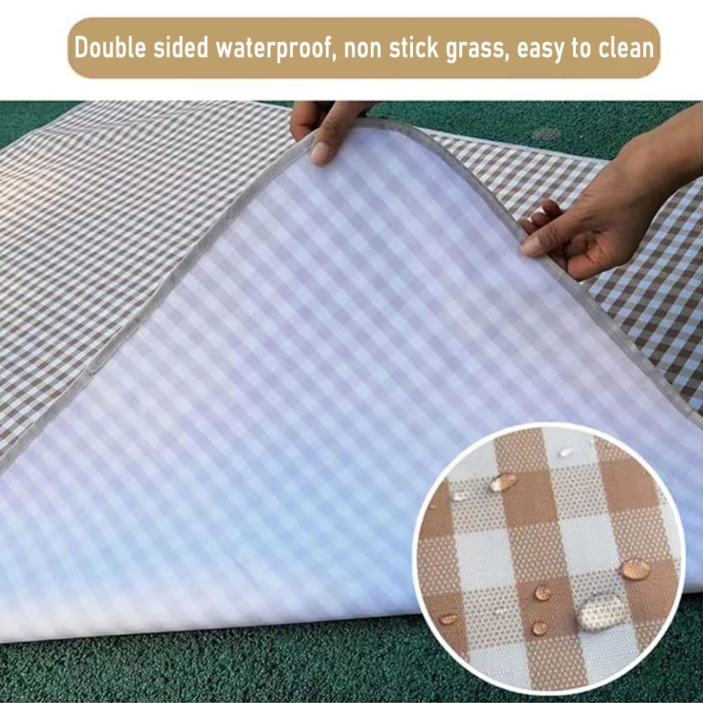 K Y KANGYUN Beach Blanket Outdoor Picnic Blankets Mat 80"x60" Extra Large Waterproof Sand Proof Camping Blankets Lightweight Folding Portable Travel Blanket for Family Park Beach Grass (Brown)