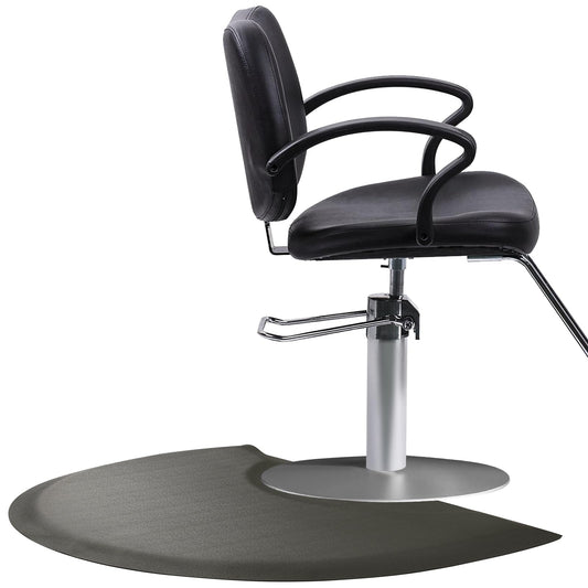 Salon Barber Chair Mats for Hair Stylist Anti Fatigue Standing 3'x4' Salon Floor Mats - Black Semi Circle Hairstylist Mat for Salon Chair - 1/2" Thick Comfort Hair Cutting Hairdressing Equipment