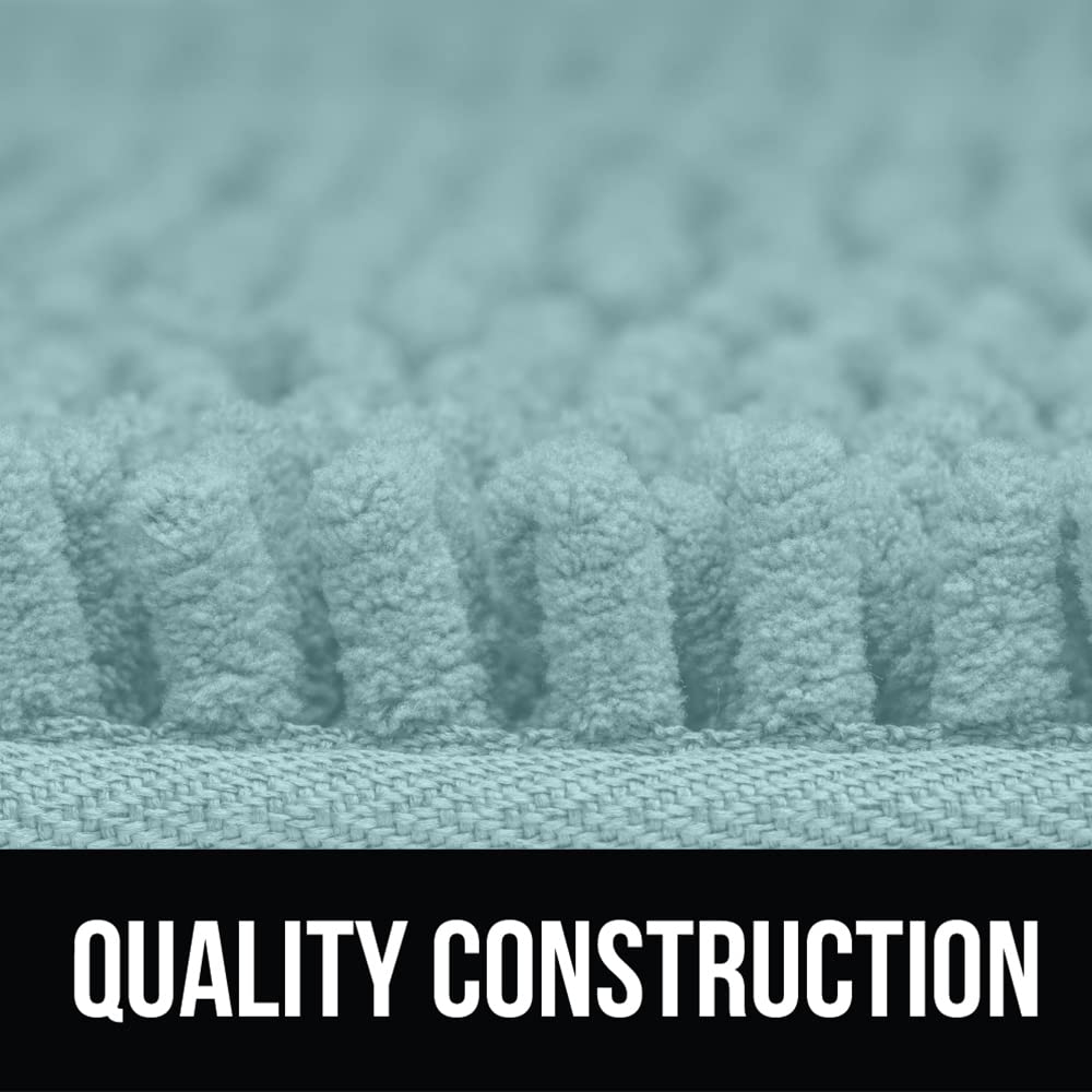 KANGAROO Bathroom Rugs, Chenille Soft Absorbent Bath Rug, Shaggy Shower Mat, Quick Dry Machine Wash Bathmat, Plush Carpet Mats for Tub, Bathtub and Room Home Decor Accessories, 30x20, Seafoam