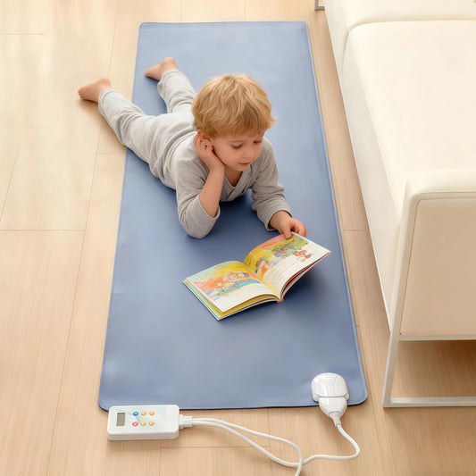 YIRCELOM Heated Floor Rug, Heated Floor Mat Under Desk with Adjustable Temperature 12 Hour Timer, Electric Heated Carpet, Radiant Floor Heater, for Yoga (20x59inch/50x150cm)