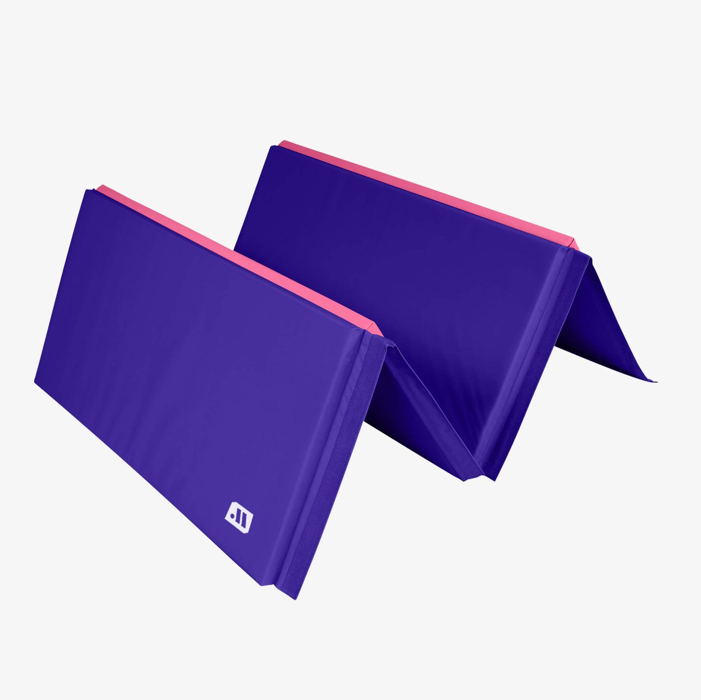 We Sell Mats 4 ft x 8 ft x 1.5 in Gymnastics Mat, Folding Tumbling Mat, Portable with Hook & Loop Fasteners, Purple / Pink