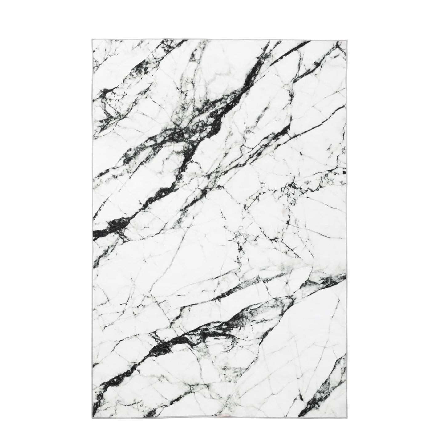 Asrug 3x5 Washable Rugs, White Marble Area Rugs for Living Room, Chic Soft Non-Shedding Throw Rug Carpet with Non-Slip Backing, Low-Pile Floor Mat Indoor Rug for Bedroom Enterway Dining Room