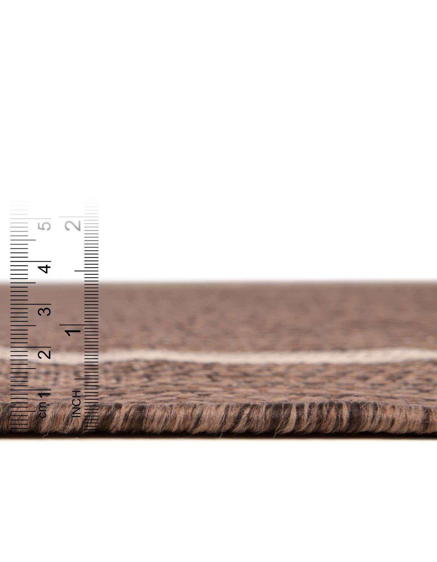 Unique Loom Outdoor Border Collection Area Rug - Soft Border (6' 1" Square Brown/Ivory)