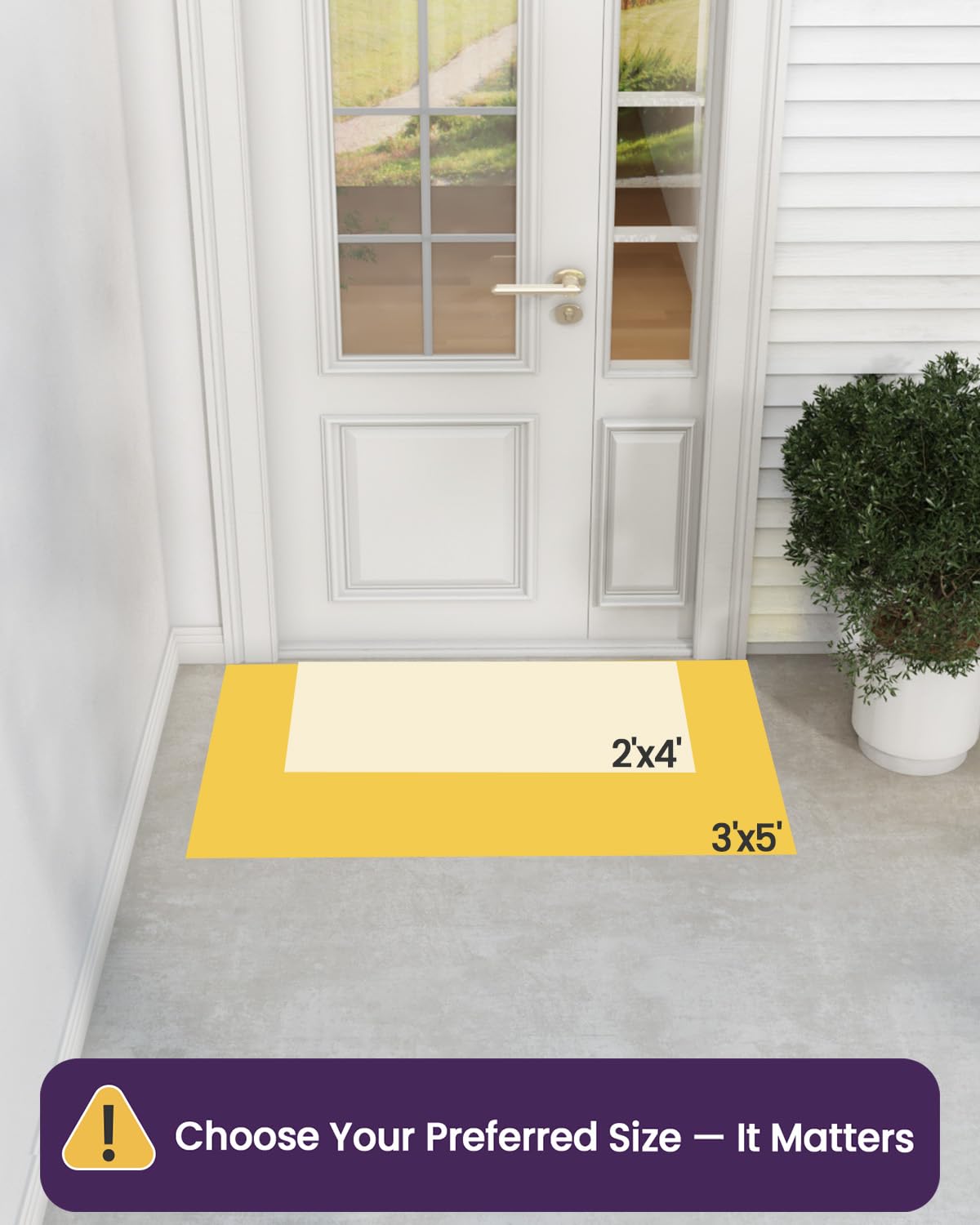 DEXI Front Door Mat Outside Entrance 24x47, Heavy Duty Non Slip Low Profile Doormat for Entryway, Trap Dirt and Moisture Welcome Mats, Easy Clean, Patio, Garage, Blue