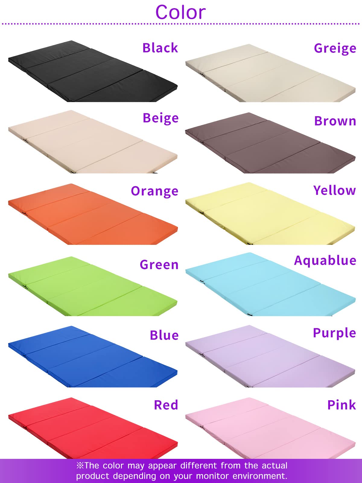 KaRaDaStyle Gymnastics Mat Folding Stretch Mats 71"x39"x2" Exercise Muscle Training Children Play Horizontal Bar Mat Yoga Sports Soundproof Home Use (Red/4-fold)