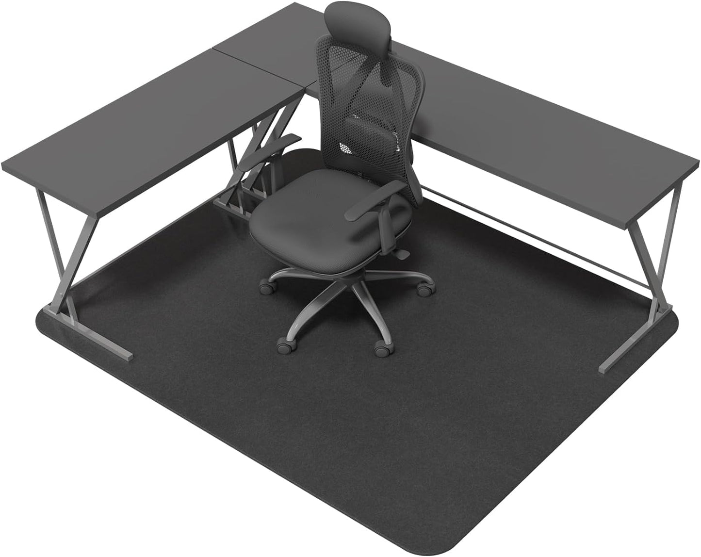 NYFITY Office Chair Mat for Hard Floors, Slip Resistant Heavy Duty Under Desk Chair Mat for Hardwood Floor, 30"x55" Inch, Black