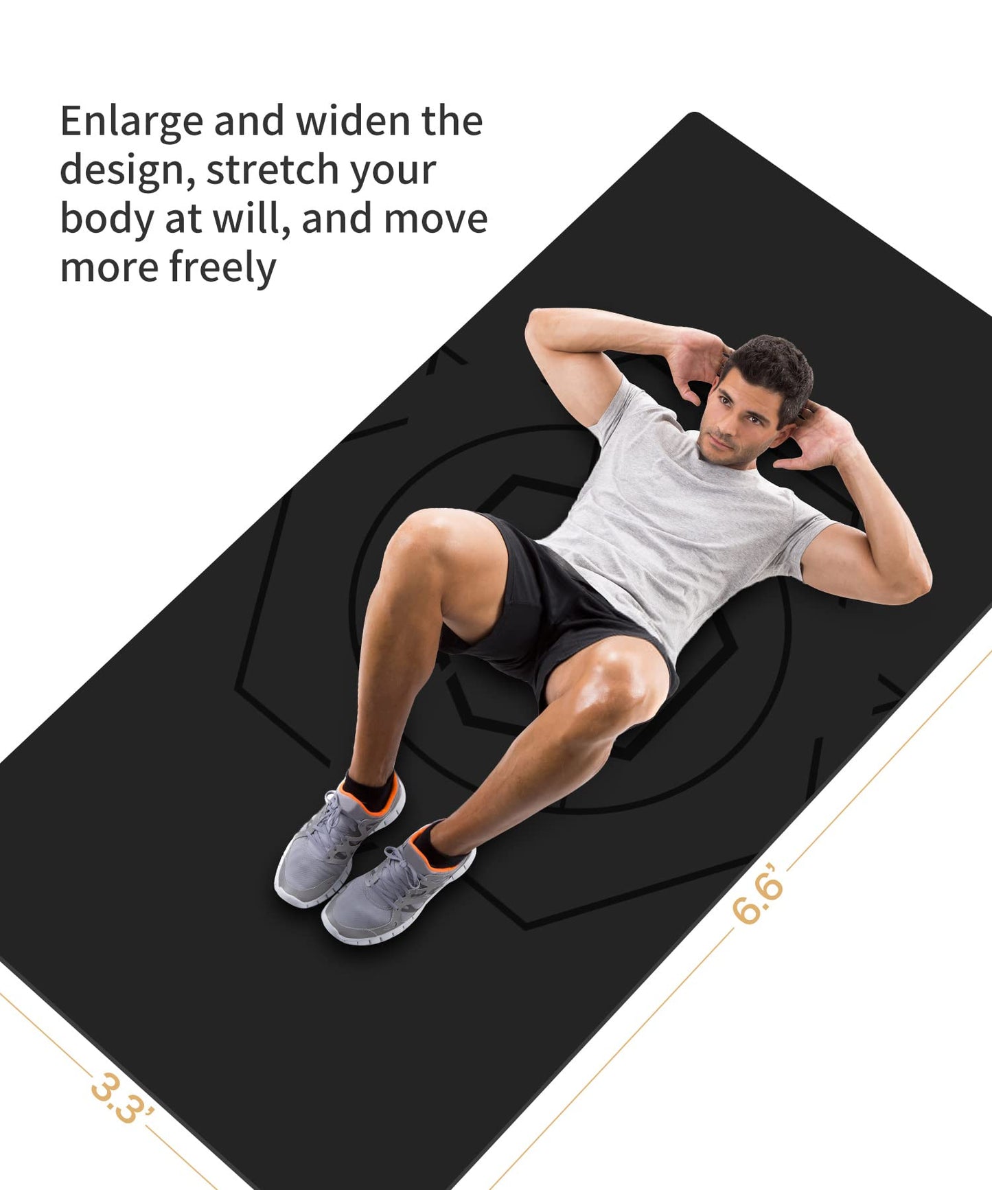 nuveti Large Exercise Mat (6'x 3'), Extra Wide Workout Mat for Men and Women, Yoga Mat Thick 1/4 Exercise Mats Non-Slip, Non-Toxic, Stretching, Meditation)