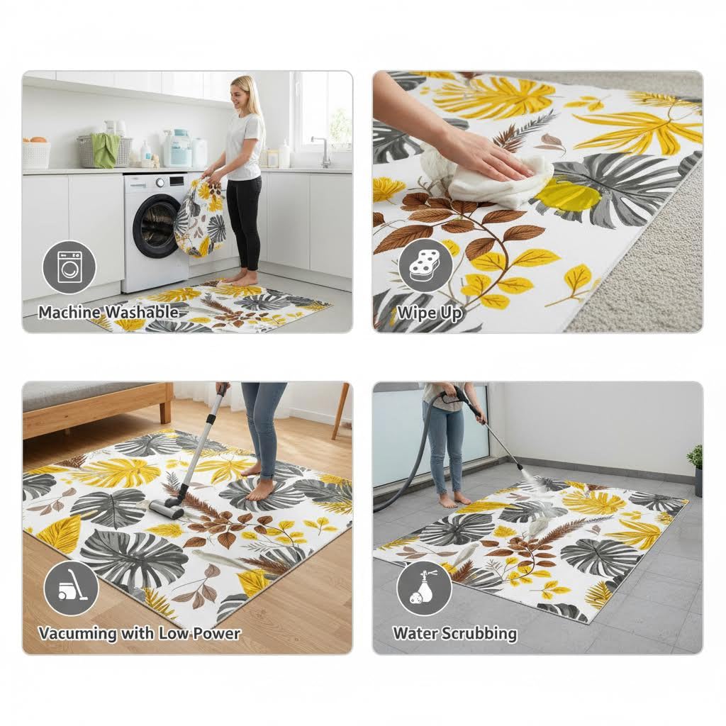 Mamatong Waterproof 2x3 Machine Washable Tropical Outdoor Area Rug for Patio Porch Balcony Deck Garden Non-Slip Stain Resistant Royal Blue Boho Poolside Backyard Camping RV Picnic Thin Outside Rugs