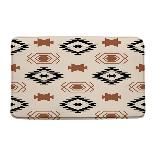 ZRUWUA Abstract Aztec Bath Mat Vintage Western Pattern Geometric Microfiber Memory Foam Bath Decor Mat 17.8"x29.5"