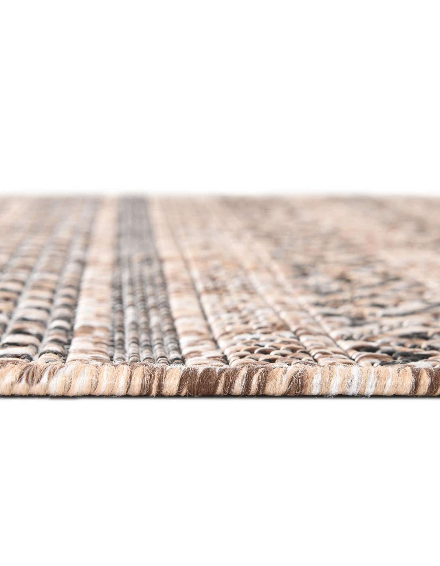 Unique Loom Outdoor Striped Collection Area Rug - Maia (10' x 14' 1" Rectangle, Natural/Black)