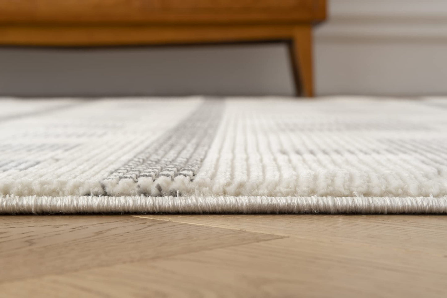 Revival Rugs Comb 5'x8' Area Rugs for Living Room Bedroom Dining Room - Washable, 100% Recycled, Oeko-TEX Certified, Modern, Medium Pile, Beige, Cream, Gray