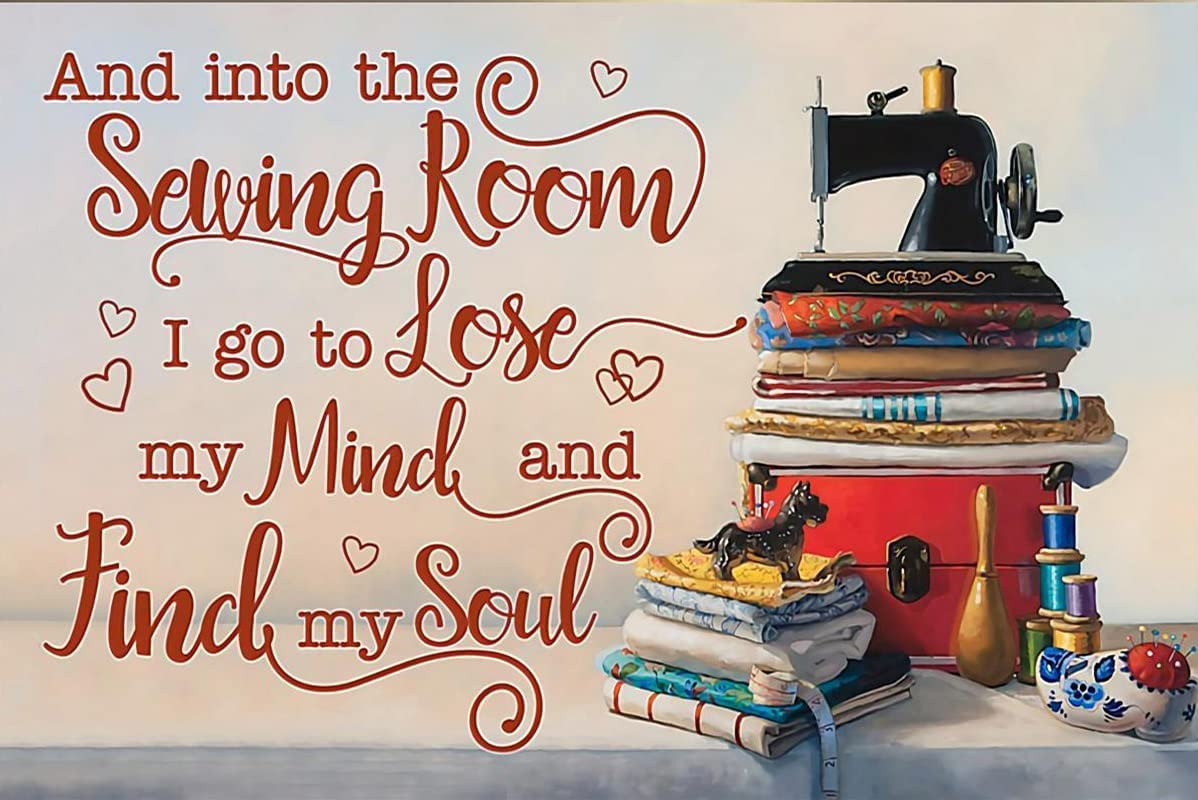 Non-Slip Front Door Mat - Into The Sewing Room Poster Rug for Bathroom, Kitchen, Indoor Outdoor Use - 17x30 Inch