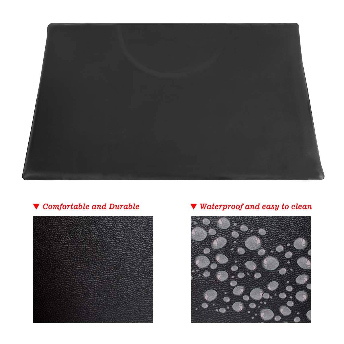 1 Inch Thick Barber Cutting Chair Salon Floor Mats for Beauty Hair Stylist Station Anti Fatigue (Black, 5 Ft × 3 Ft Rectangle)