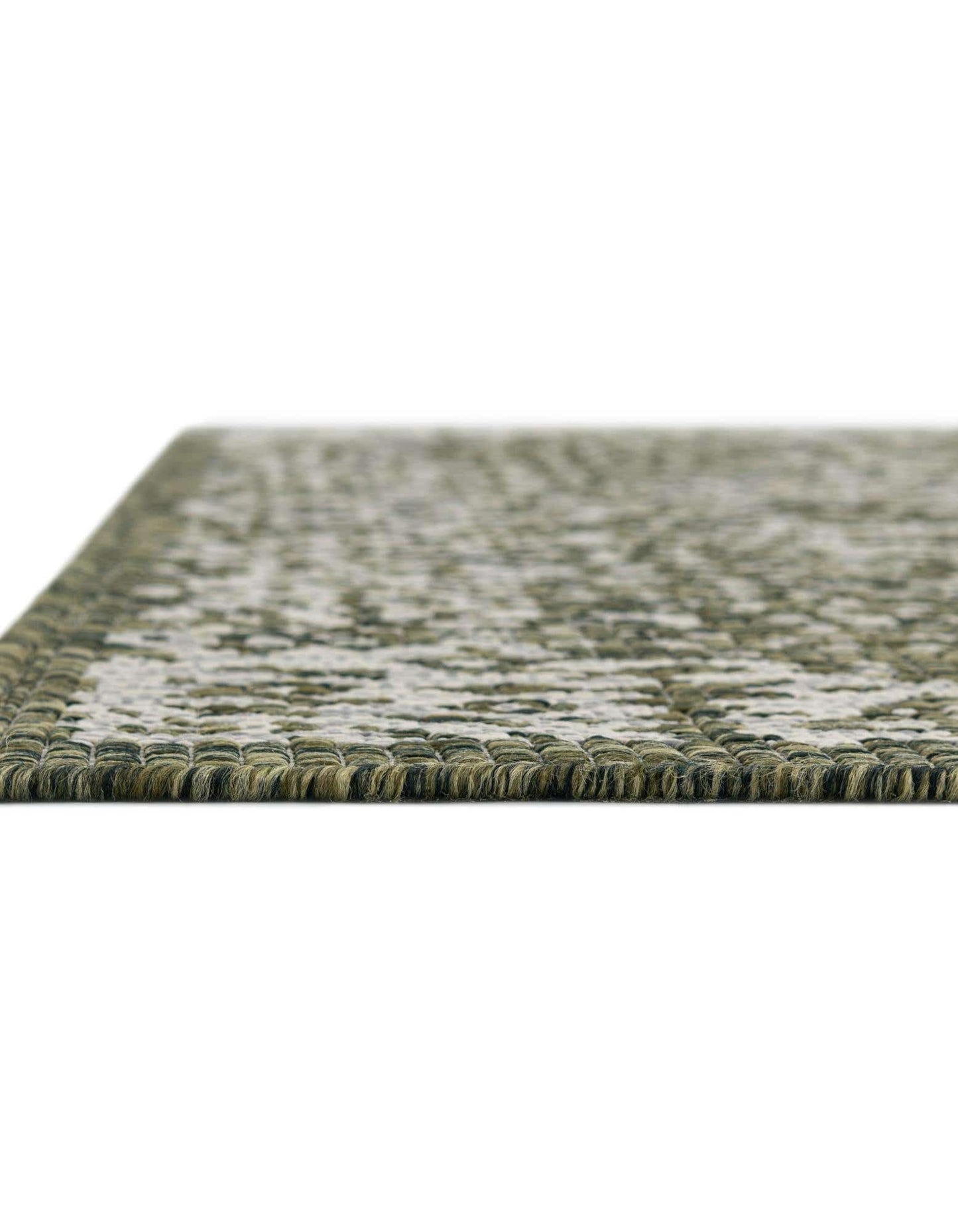Unique Loom Outdoor Traditional Collection Area Rug - Timeworn (10' x 13' 1" Rectangle Green/Ivory)