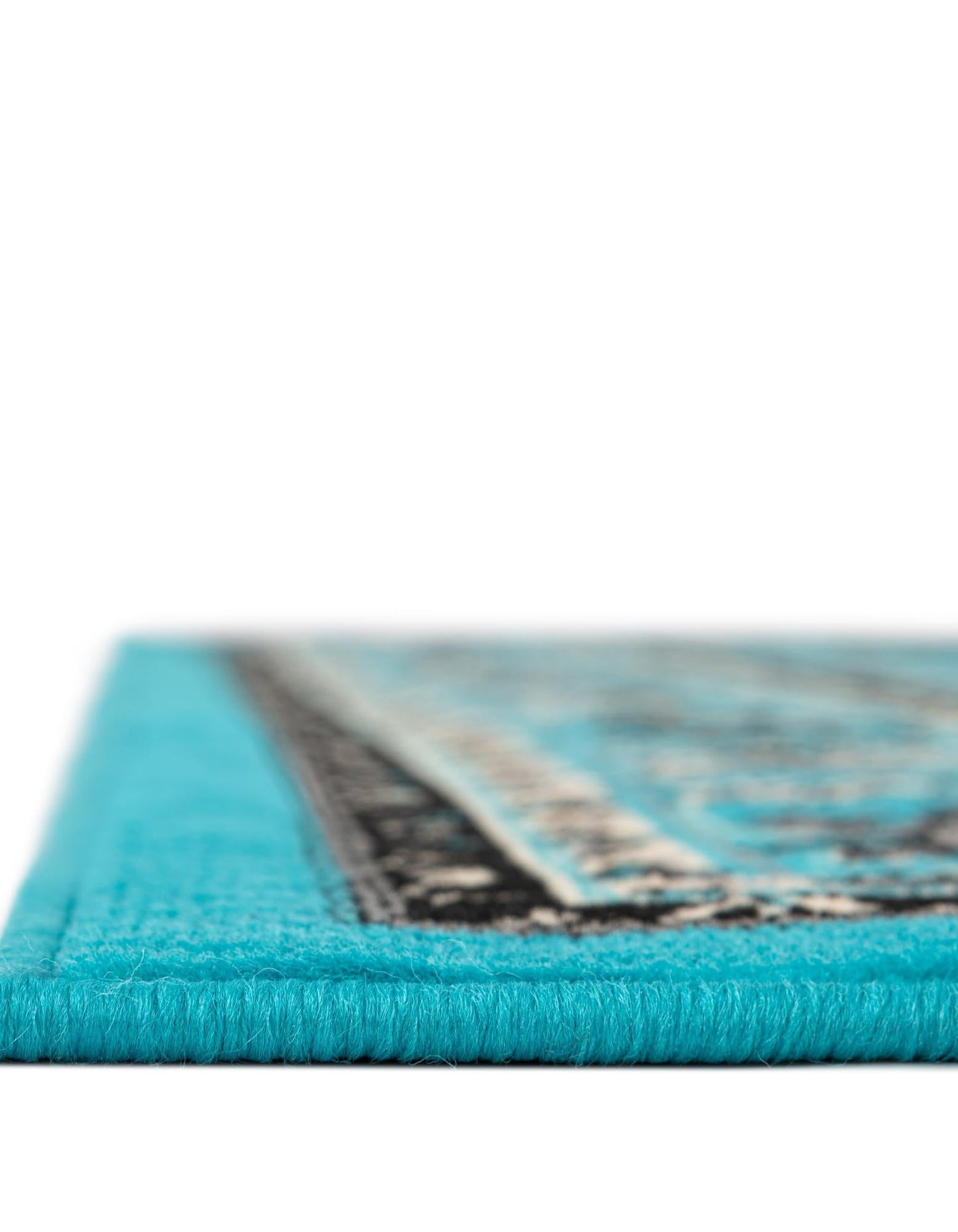 Unique Loom Sialk Hill Collection Area Rug - Washington (7' 10" Square, Turquoise/ Black)
