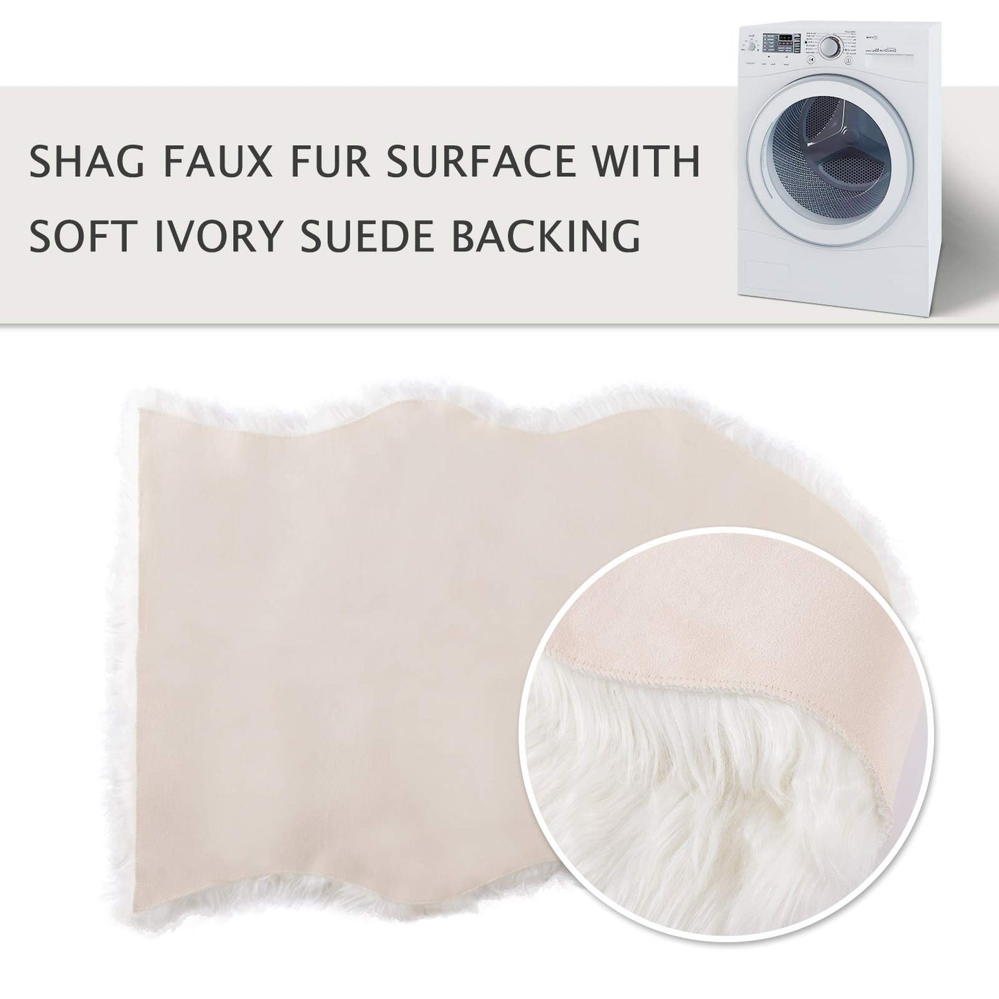Asrug Soft Faux Fur Pet Bed Mat Plush and Fluffy Pet Pad Ultra Cozy Pet Throw Rug for Dogs Cats, White, 24 by 36 inches