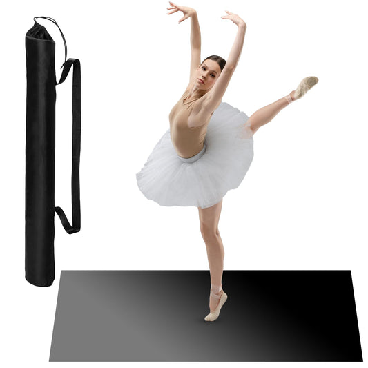 PullCrease 6.6 x 3.9 ft Portable Dance Floor Smooth Ballet Vinyl Dance Floor Mat for Home Stage Studios Adults Practice Improve (Rectangle)