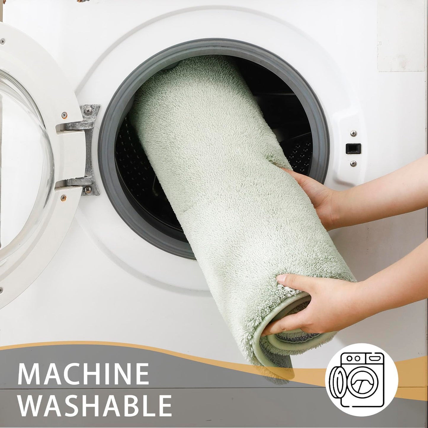 MINIDEAR Bathroom Rugs Sets 2 Piece - Thick Memory Foam Bath Mat, Ultra Soft, Plush Fluffy, Non-Slip, Quick Dry, Absorbent Washable Mat for Tub, Home Decor (32x20 & 36x24 Inch, Sage Green)