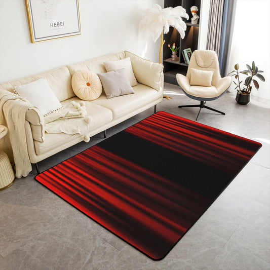 jejeloiu Ombre Red Black Living Room Rugs Area Rug 3x5 Geometric Stripe Accent Rug Set for Modern Art Indoor Floor Mat Non-Slip Ombre Effects Abstract Art Non Slip Area Runner Rug