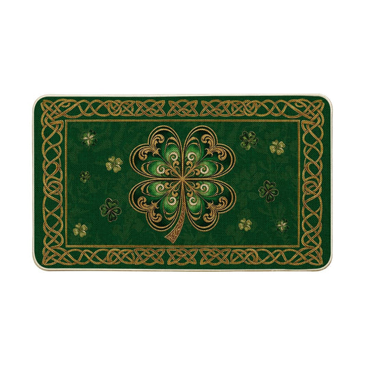 Artoid Mode Green Cloisonne Clover St. Patrick's Day Doormat, Home Decor Low-Profile Switch Rug Door Mat Floor Mat for Indoor Outdoor 17x29 Inch